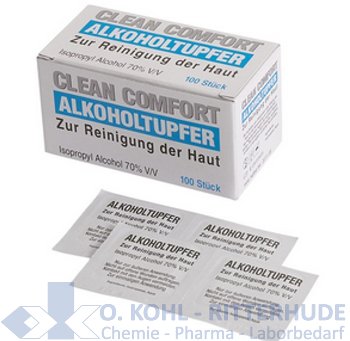 Alkoholtupfer, 6 x 3 cm, mit 70% Isoamylalkohol